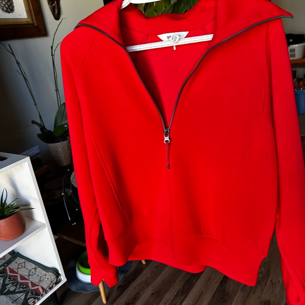 SPANX Vibrant Red Women's Zip-Up Sweatshirt